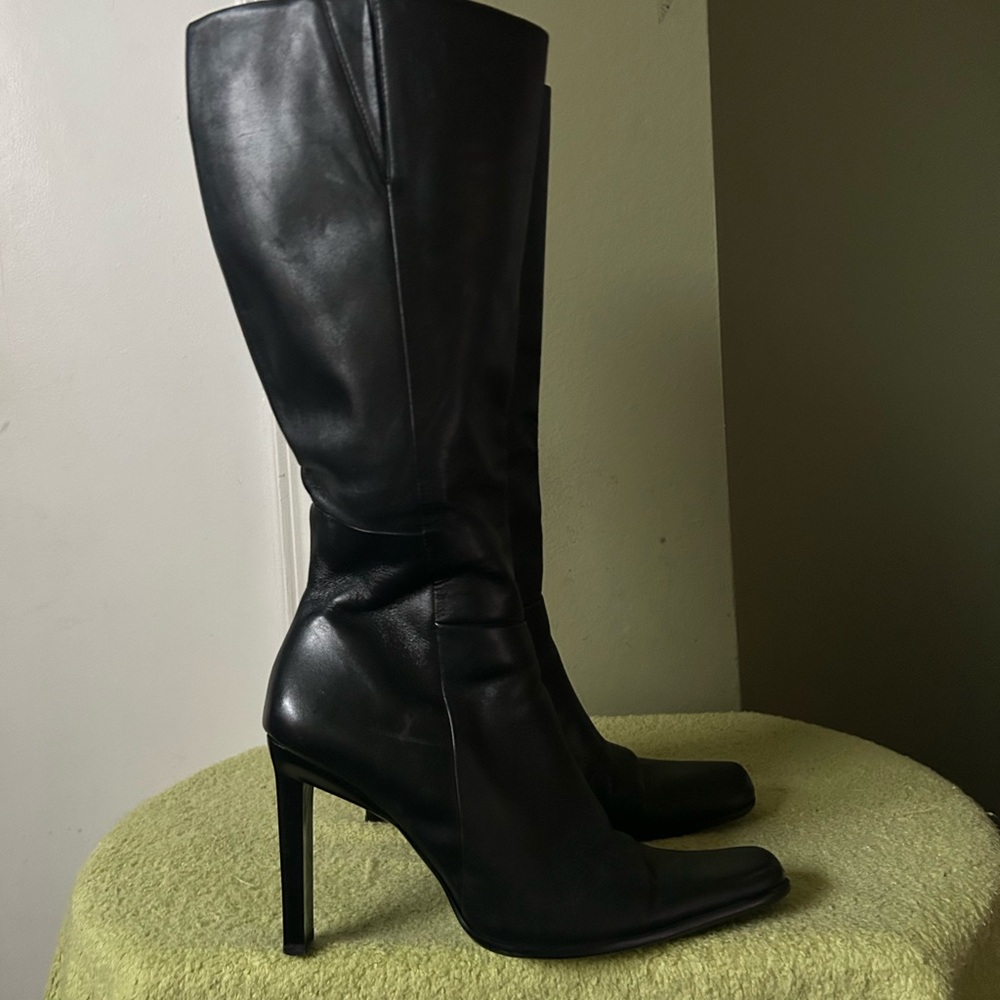 Alpine Black Heeled Leather Boots